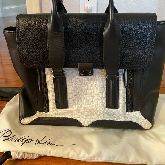 3.1 Phillip Lim Medium Pashli Satchel - Black and White - Picture 2 of 8